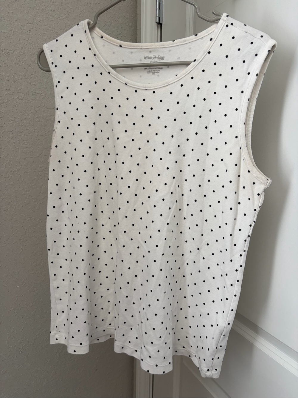 White Polka Dot Sleeveless Tank Top - Classic Women's Tee